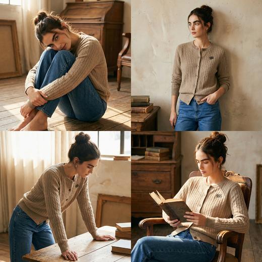 【咕咕同款】PALUOPO/PL山羊绒复古风羊绒衫100%山羊绒帕罗 商品图2