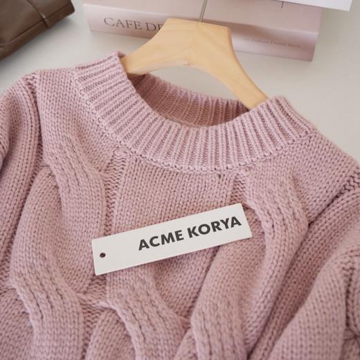 复古麻花编织烟雾粉毛衣｜清新又时髦，秋冬毛衣就选它了！ 商品图3