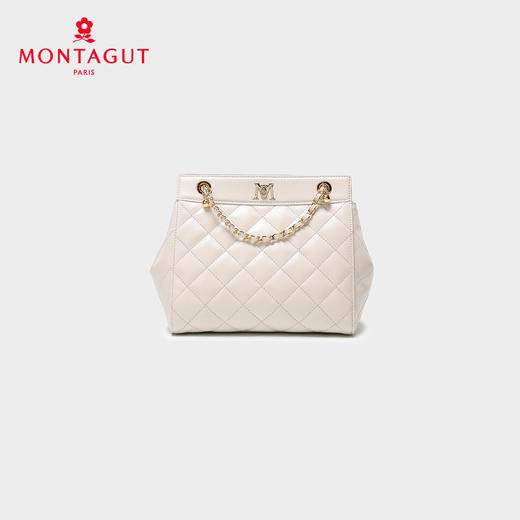 梦特娇女士时尚链条包新款真皮女款百搭单肩包轻奢经典菱格包斜挎包 商品图6