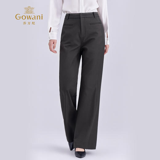 乔万尼新品挺括利落时尚百搭显瘦微喇裤EZ4F162 商品图2