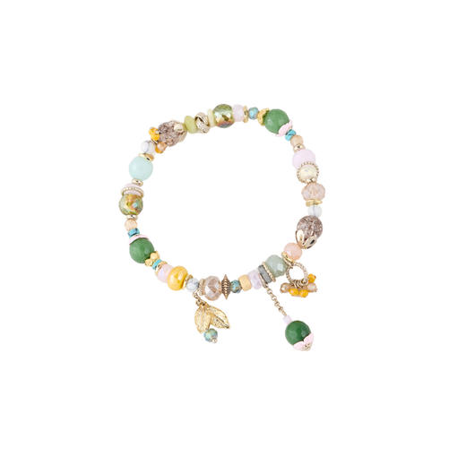 三彩2026新款彩色合成水晶拼接复古手串森系童话度假通勤吊坠自然 商品图2