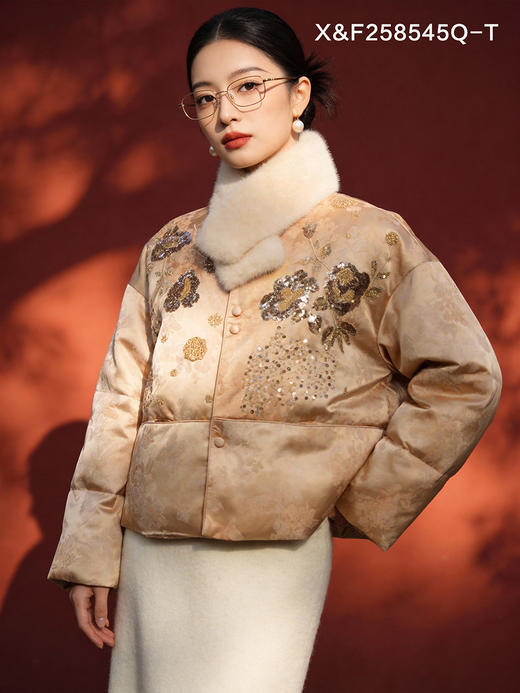 X&F258545Q-T羽绒服95白鸭绒 商品图0