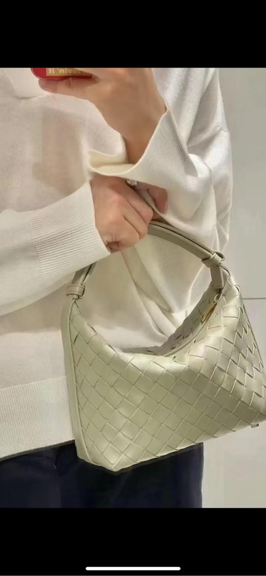 BV 编织 绿色 牛皮 饭盒 手提包 商品图3