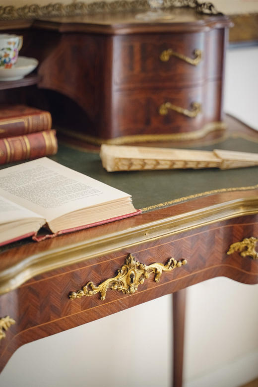 独角鹿西洋古董19世纪末法国出品细木镶嵌写字台 商品图5