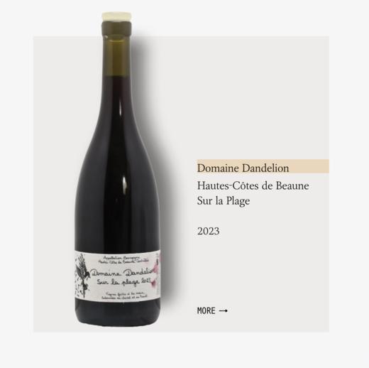 Domaine Dandelion Hautes-Côtes de Beaune Sur la Plage 2023蒲公英酒庄博纳高坡海滩干红2023 商品图0