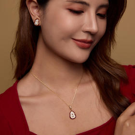 Manreya玛芮雅“鸿福双珠”淡水珍珠项链、耳钉|淡水珍珠，铜镀金