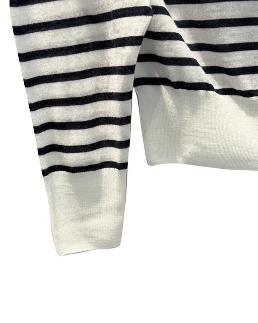 女款条纹连帽羊绒针织开衫he010 商品图2