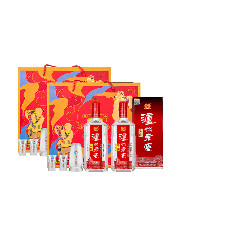 【酒厂直营】泸州老窖头曲富贵吉祥礼盒浓香型白酒55度625ml*2*2 泸州老窖官方旗舰店