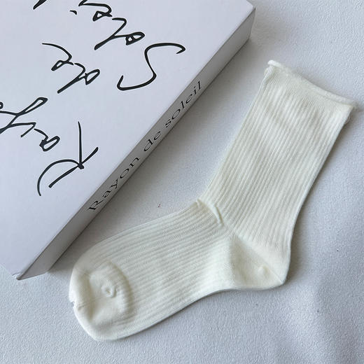 基础坑条卷边女袜-简约-纪念日百货门店同款169446737 商品图2