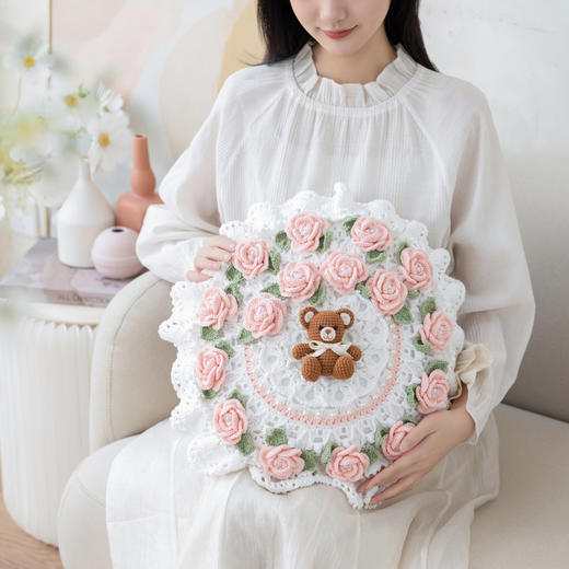 苏苏姐家吉吉熊情侣抱枕套手工DIY编织钩针牛奶棉毛线团材料包 商品图2