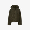 BURBERRY 巴宝莉 女士及腰短款绗缝尼龙连帽棉服 军绿色 8074906 A1205 商品缩略图0