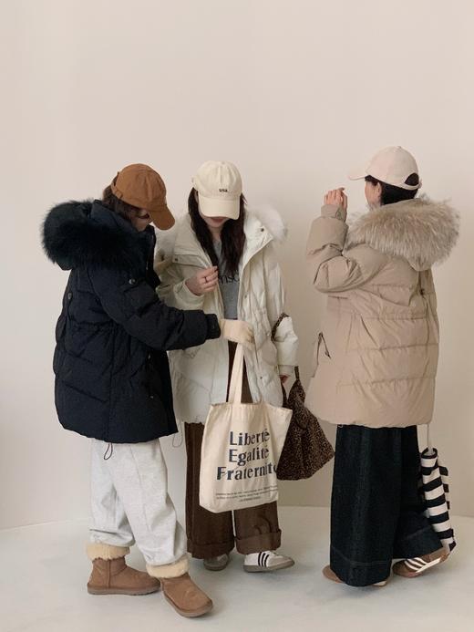 【YW】无忧购冬季50绒毛领羽绒服女中长款可调节收腰外套01 商品图6