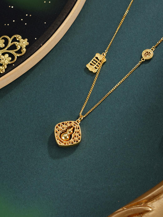 子佩集【福禄胜算】银S925套链【FYL-2097】项链镀金可转动葫芦2601 商品图3