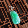 【天然正品】A货翡翠AU750黄金镶钻镶天然细腻满绿糯种葫芦（福禄平安）翡翠吊坠项链 101125AH11 商品缩略图3