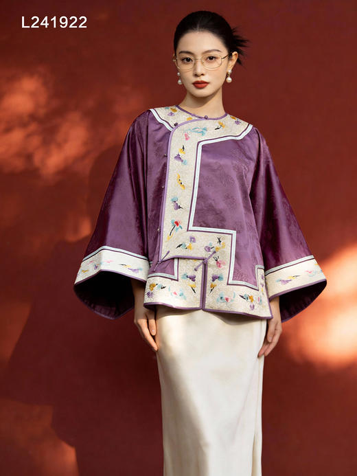 春季新款香云纱桑蚕丝刺绣中式上衣外套L241922 商品图5