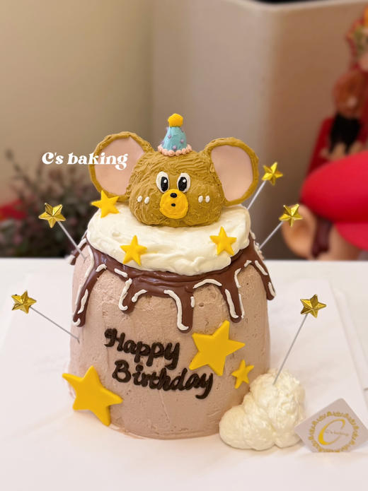 （标准4寸）小可爱#杰瑞鼠Jerry #猫和老鼠 忌廉蛋糕（默认自提，收费配送请联系客服） 商品图0