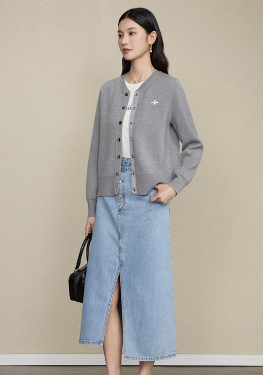 「高货rp」全新升级【铂金会员339/天猫459/差价120】(13449)洛诗琳2025秋冬新款重工小蜜蜂五角星刺绣棒球领休闲针织开衫 商品图2