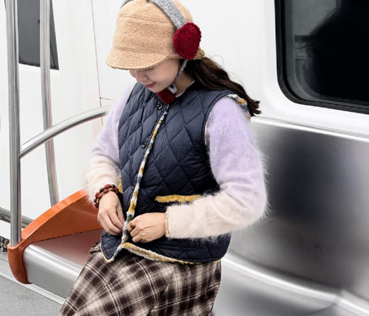 一眼心动费尔岛可外穿的原创双面可穿鹅绒马甲 商品图7