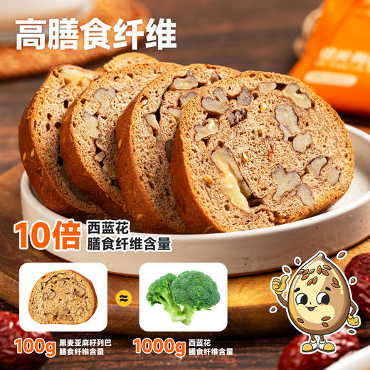 西域美农 低GI黑麦亚麻籽  低GI认证 无蔗糖配方  切片列巴 商品图3