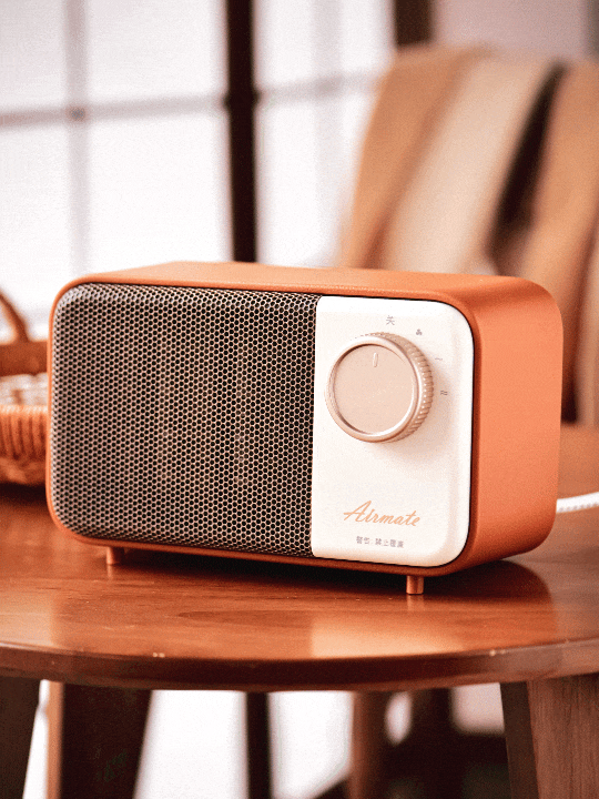 艾美特桌面复古暖风机｜机身小巧不占地，超大功率三秒速热