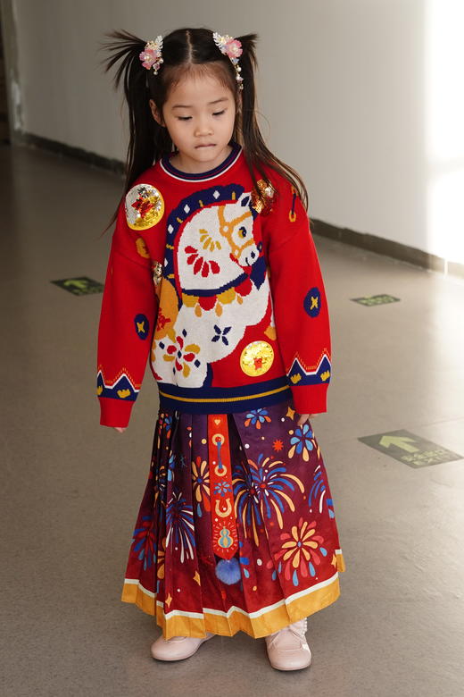 春节不打烊-新春拜年服-童装儿童毛衣针织衫冬季新品男女童本命年拜年马上有钱毛衣NY310800年衣 商品图2