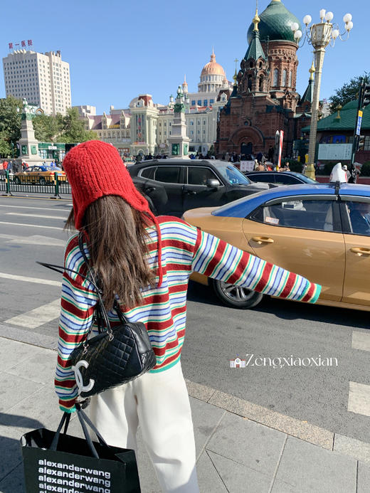 <曾小咸推荐>现货秒杀 ！微信超特价！韩系条纹polo领针织衫 日常189.99 立减100 秒杀89.99！！ 商品图11