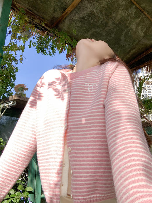 <曾小咸推荐>现货秒杀 ！微信超特价！韩系条纹假两件针织开衫 日常199.99 立减100 秒杀99.99！！ 商品图9