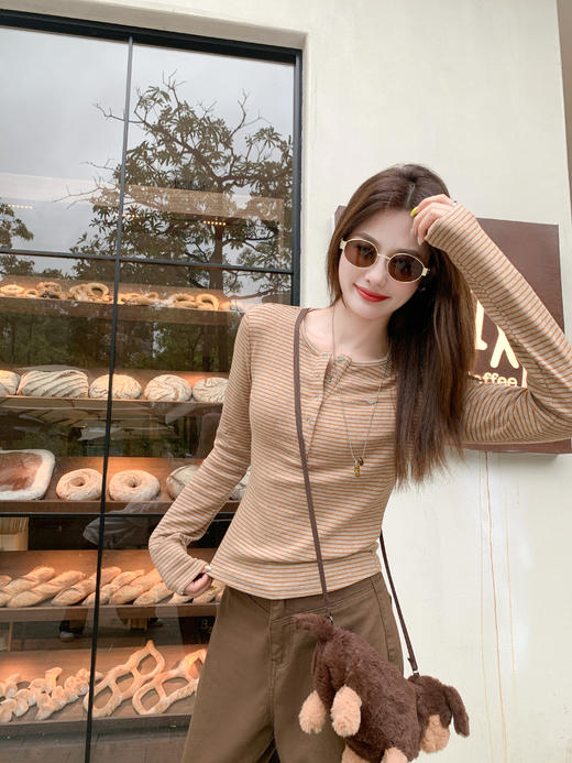 <曾小咸推荐>现货秒杀 ！微信超特价！韩系条纹打底t恤 日常139.99 立减80 秒杀59.99！！ 商品图10