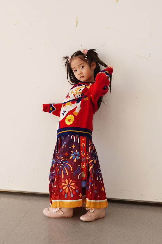 春节不打烊-新春拜年服-童装儿童毛衣针织衫冬季新品男女童本命年拜年马上有钱毛衣NY310800年衣 商品图4