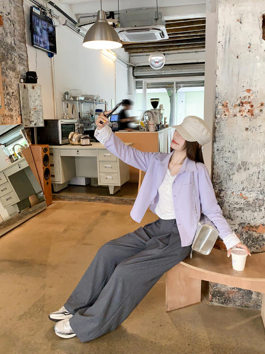 <曾小咸推荐>现货秒杀 ！微信超特价！褶皱蕾丝边阔腿西装裤 日常199.99 立减110 秒杀89.99！！ 商品图6