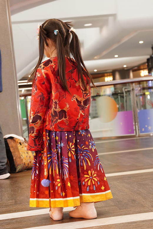 春节不打烊-徐悲鸿联名新春拜年服-童装加绒唐装汉服冬季款儿童中式大展鸿图中式外套NY814811年衣 商品图5