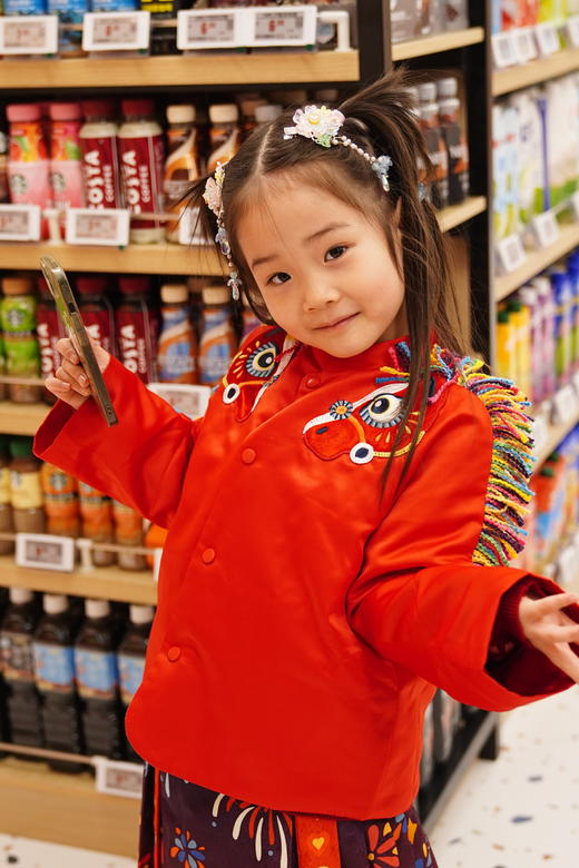 春节不打烊-新春拜年服-童装儿童加绒唐装外套男童女童秋冬新款新中式好彩头加绒唐装NY954045年衣 商品图8