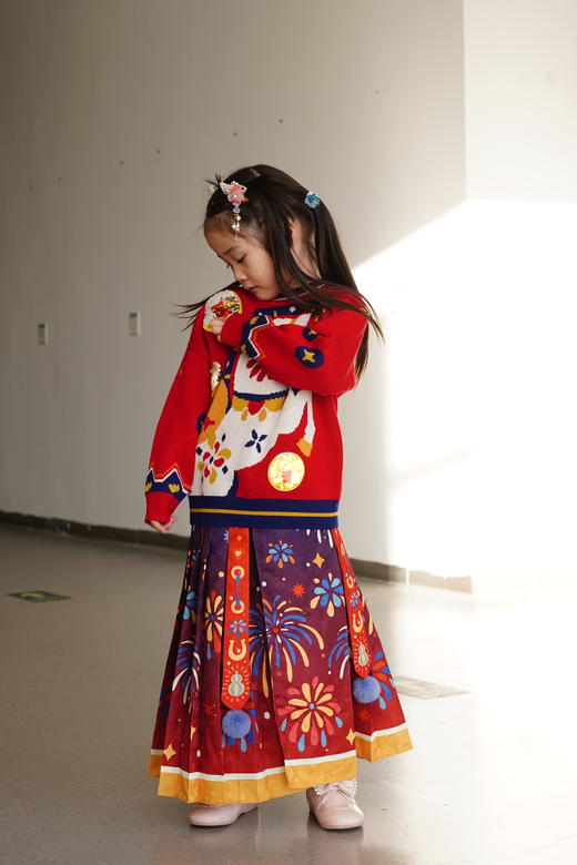 春节不打烊-新春拜年服-童装儿童毛衣针织衫冬季新品男女童本命年拜年马上有钱毛衣NY310800年衣 商品图3