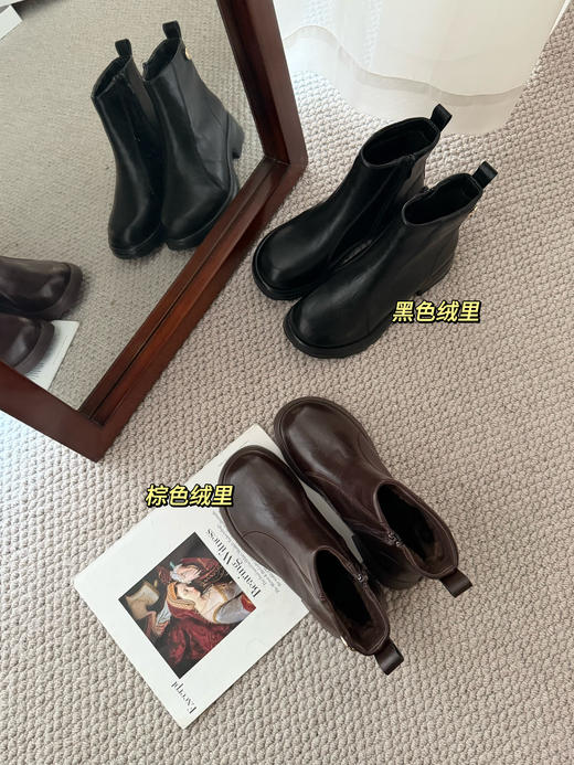 品牌捡漏真牛皮侧拉链短靴 超轻软底 商品图9