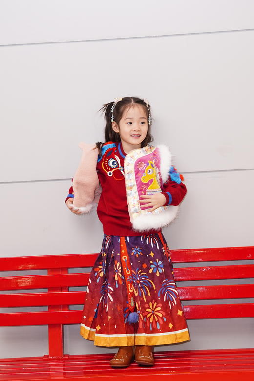 春节不打烊-新春拜年服-童装中式马褂套装冬季新款女童演出服棉服盛世跃马中式马褂套装NY009964年衣 商品图1