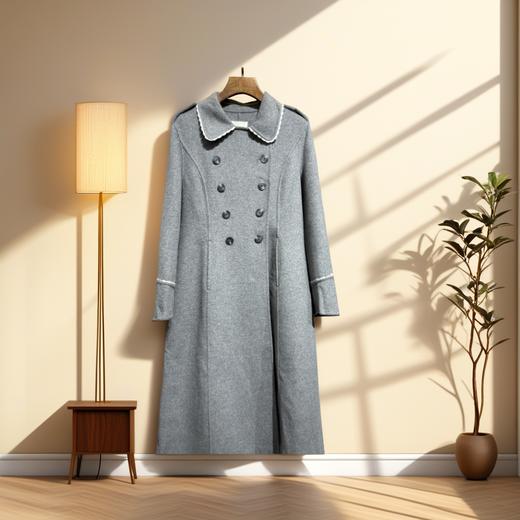 Famecoco范可儿中长款双面尼大衣FAB8AQ022 商品图0