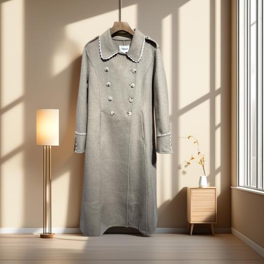 Famecoco范可儿中长款双面尼大衣FAB8AQ022 商品图1