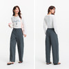 森马休闲裤女夏季灰色分割宽松弧形阔腿裤质感慵懒风百搭潮流长裤 商品缩略图4
