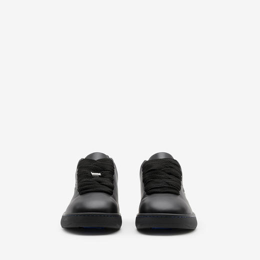 【一】BURBERRY 巴宝莉 男士马术骑士徽标压花皮革 Box 休闲运动鞋 黑色 8083325 A1189 商品图2