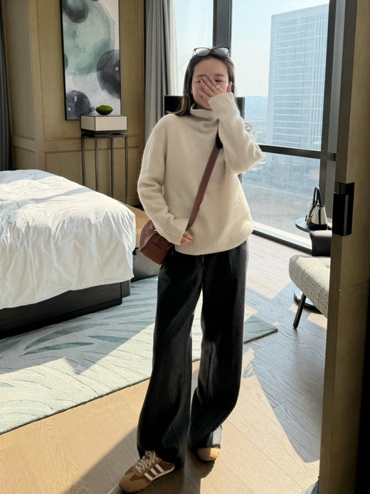 2601312    bsby羊绒 厚款 高领宽松羊绒衫 商品图3