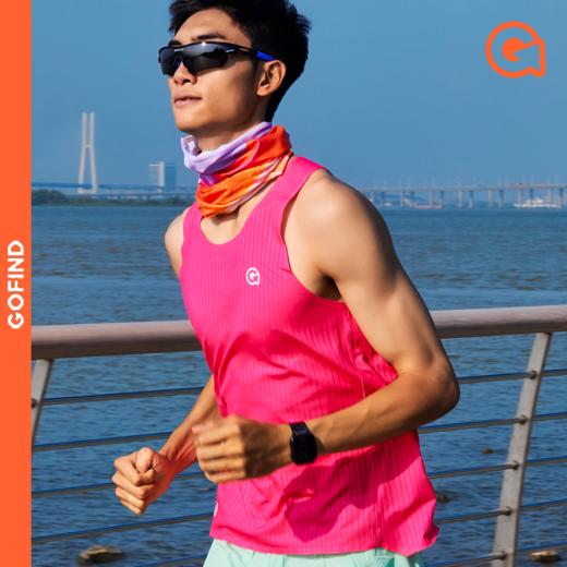 【荔枝快跑系列】果凡夏季凉感透气贴合压胶背心男女款跑步装备GTD11245/GTD12246 商品图0