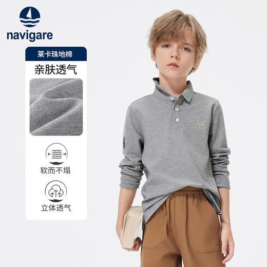 【纳维凯尔】【120-165】意大利小帆船纯棉印花男童长袖POLO衫 商品图1