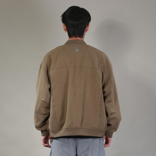 DRONKOO 2026 棒球领左胸金属标仿呢料厚夹克 商品图4