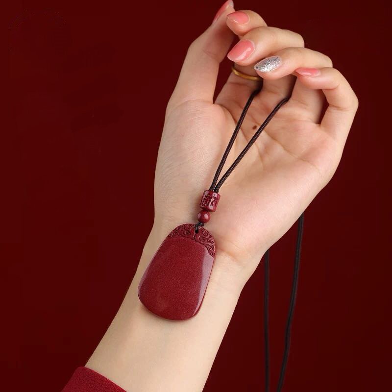 紫金砂 祥云朱砂无事牌吊坠 含挂绳【下单后3天发出】