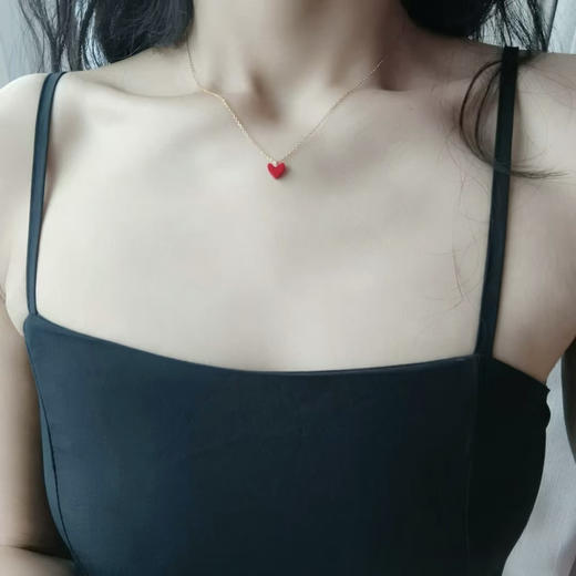 日单AHKAH18k镀金小红心项链耳钉012204 商品图12
