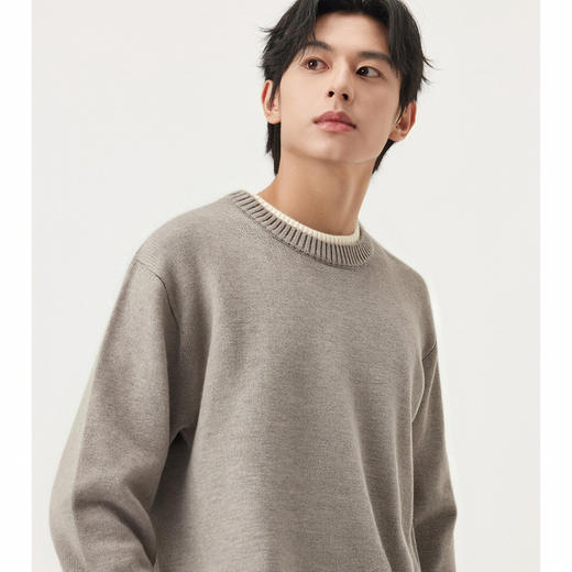gxg.jeans男装 假两件休闲时尚打底圆领毛衣针织衫 25年冬热卖 商品图4