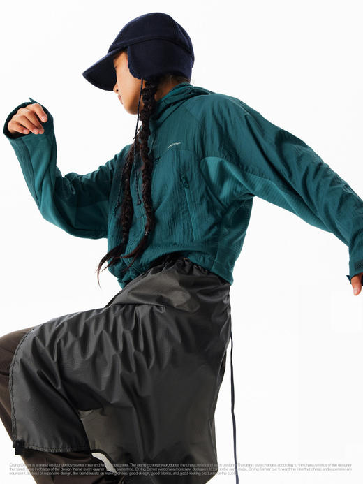 CryingCenter保暖锁温连帽短款外套秋冬户外徒步软壳长袖 商品图1