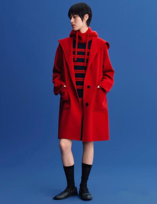 【来点不一样的】只可意会不可言传～禾7900+！Air Coat！2026新年战袍高支高密进口澳毛红色双面呢大衣女款！ 商品图0