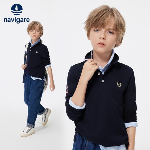 【纳维凯尔】【120-165】意大利小帆船纯棉印花男童长袖POLO衫 商品图6