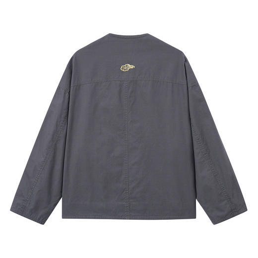 ONIARAI/鬼洗26春季泥棒蓝葫芦金鱼同色刺绣复古V领外套男N340253 商品图3